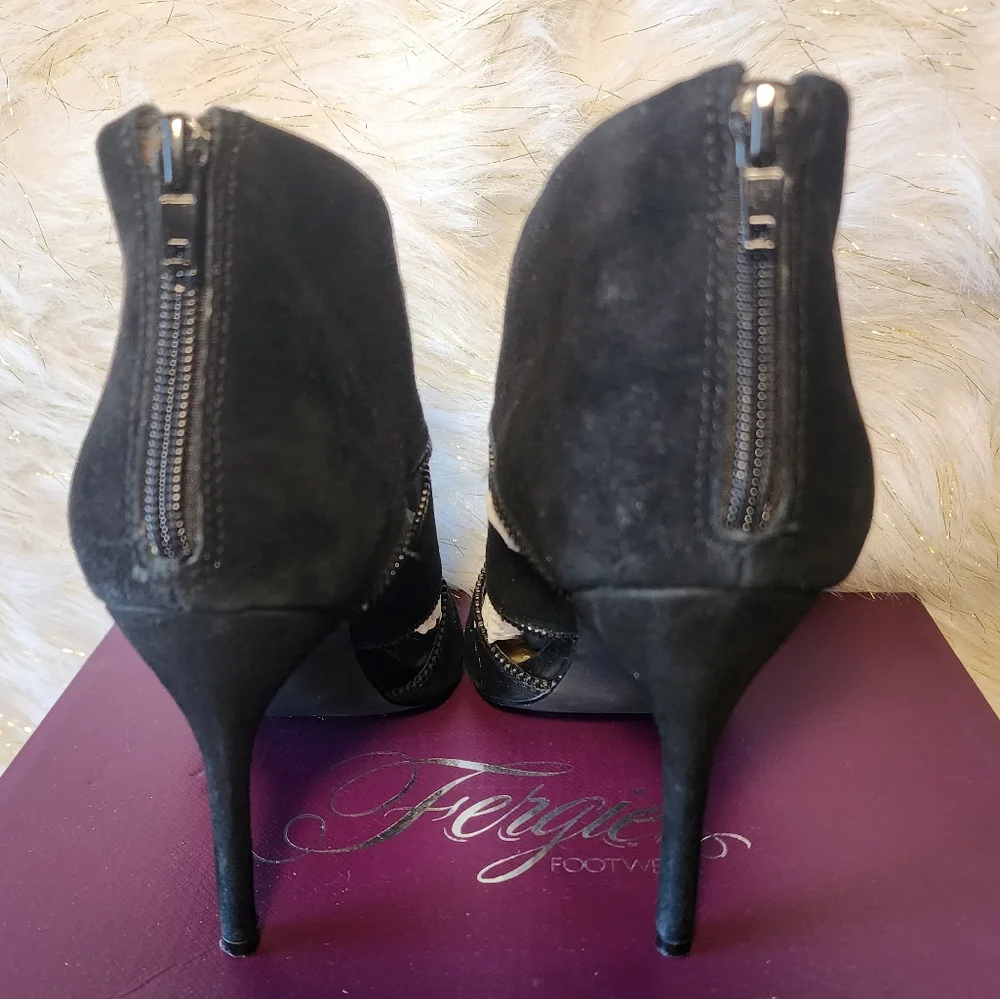 Fergie Ameila Black Zipper Sandals--Sizes 7.5 and  8.5 Women - Picture 8 of 10
